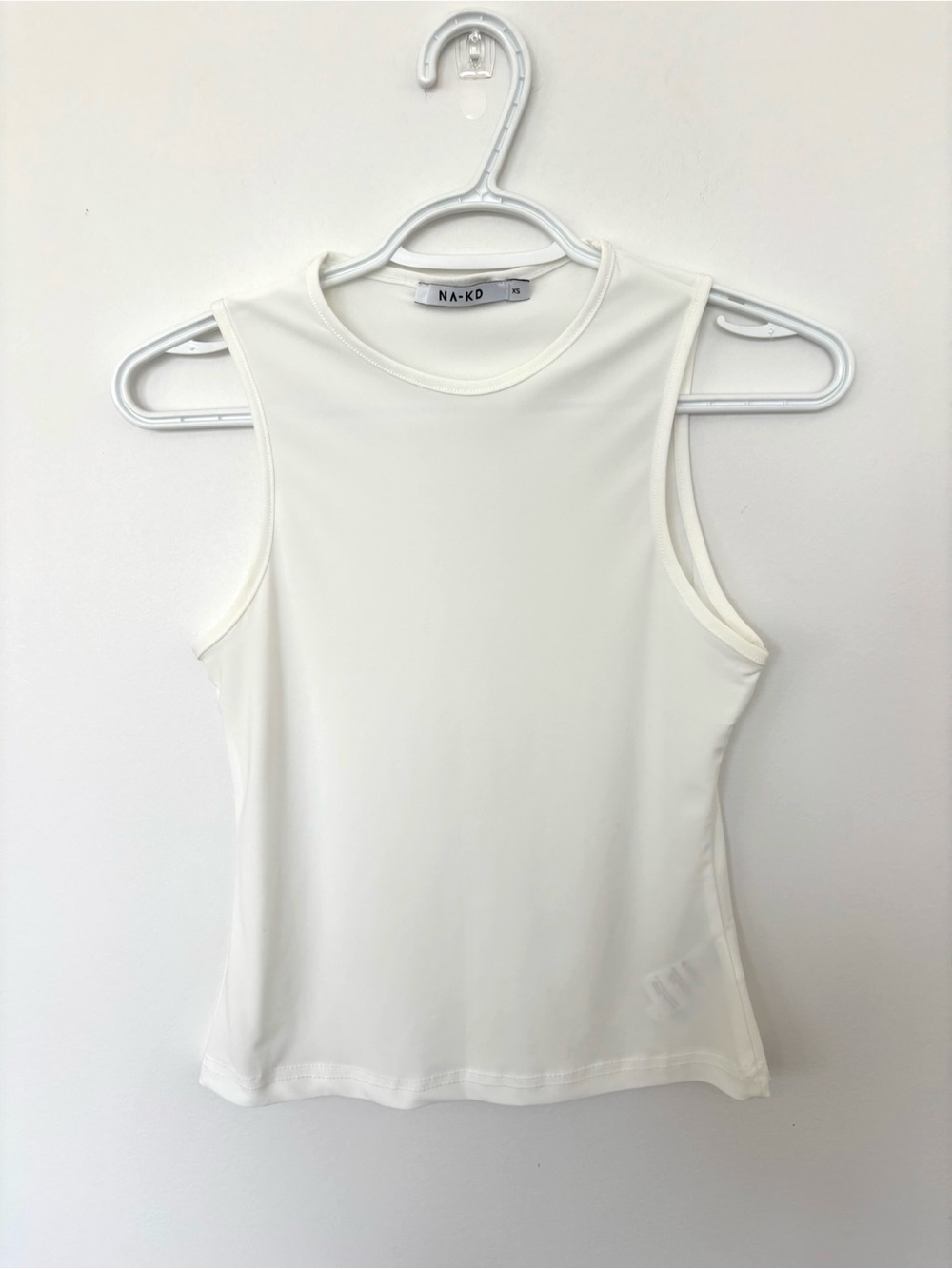 NA-KD Off White High-Neck Sleeveless Tank